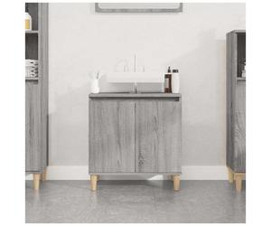 Bathroom Sink Cabinet Grey Sonoma 58x33x60 cm Engineered Wood Wall-Mounted Slim