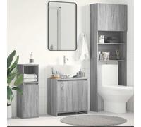 Bathroom sink cabinet Grey Sonoma 60x33x60 cm Engineered Wood Wall mount