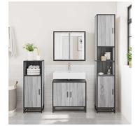 Bathroom Sink Cabinet Grey Sonoma 65x33x60cm Engineered Wood with Door Textured