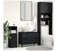 vidaXL Bathroom Sink Cabinet Black Oak 80 x 33 x 60 cm Engineered Wood