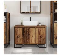 Bathroom Sink Cabinet Old Wood Engineered Wood Black Frame 91x35x60 cm Modern XL