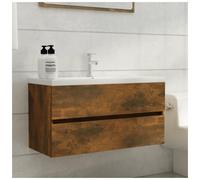(smoked oak, 90 x 38.5 x 45 cm) vidaXL Sink Cabinet Bathroom Vanity Unit Wall Storage Cupboard Engineered Wood