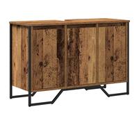 Bathroom Sink Cabinet Old Wood Engineered Wood Black Frame 91x35x60 cm Modern XL