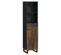 Bathroom Sink Cabinet Walnut Engineered Wood 38x33x160cm 4 Shelves Compact Steel