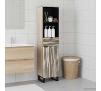 Bathroom Sink Cabinet White 38x33x160cm Engineered Wood, Steel Frame 1 Door