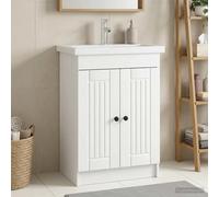 Bathroom Sink Cabinet White 78.5x37.5x81cm Engineered Wood Modern Under-Sink XL