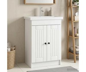 Bathroom Sink Cabinet White 78.5x37.5x81cm Engineered Wood Modern Under-Sink XL