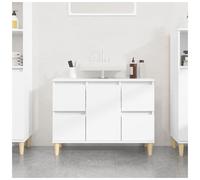 Bathroom Sink Cabinet White 80x33x60 cm Engineered Wood WallMount Drawer 1 Shelf