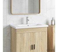 Bathroom Sink Chrome Metal 81x40x17.5cm Modern Indoor Basin w/ Faucet and Drain