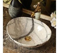 Bathroom Sink, Countertop Basin Ceramic washbasin Oval countertop washbasin Marble Art Hand-Painted Bowl-3