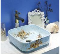 Bathroom Sink, Countertop Basin Table Basin, Rectangle Ceramic Hand Washbasin, Home Bathroom Washbasin, Art Washbasin, s,A. Sink only