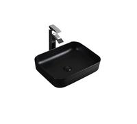 Bathroom Sink Countertop Bathroom Vessel Sink Wash Basin Art Black Ceramic Square Rounded Corner Simple Fashion Vanity Counter Basin