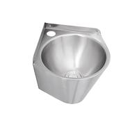 Bathroom Sink Countertop Wall-Mounted Corner Bathroom Sink Stainless Steel Round Single RV Kitchen Camper Bowl (No Faucet) Counter Basin