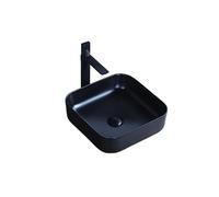 Bathroom Sink Countertop Washbasin Art Basin Matte Black Square Rounded Corners Ceramic Thin Edge Bathroom Sink Counter Basin