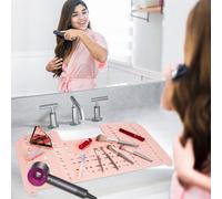 Bathroom Sink Cover for Counter Space, Foldable Makeup Brush Cleaning Mat Space Saver, Silicone Makeup Organizer Mat for Over Countertop, 21.65” x 16.93” Counter Top Mat