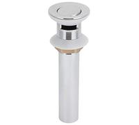 Bathroom Sink Drain Anti Clog Popup Stopper, Brass Basin Drain with Protective Cover, Non Overflow Drain Assembly for Vessel Sinks, Polished Chrome Finish (Electroplated Replica with Holes)