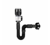 Bathroom Sink Drain Kit, Black Flip-Top Waste with Tape & Floor Drain | Universal drain hole fit, telescopic bathroom hose, rapid water flow, integrated hair catcher, prevent sewer smell