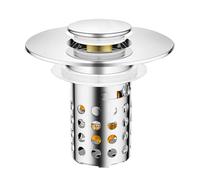 Bathroom Sink Drain Strainer Pop Up Sink Drain Filter, Hair Catcher with Removable Stainless Steel Basket for 1.25-1.5 Inch Bullet Core Push Type Basin Non-Clogging