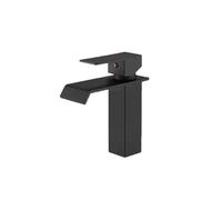 Bathroom Sink Faucet Black Waterfall Design Hot & Cold Mixer Modern Countertop Tap for Elegant Bathrooms HighQuality Easy Installation