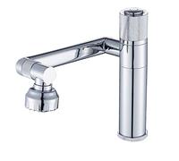 Bathroom Sink Faucet Chrome, Basin Mixer Tap with Rotate Faucet Aerator, Single Hole Hot And Cold Water Vessel Sink Faucet Brass Bathroom Faucet, Supply Hose