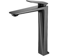 Bathroom Sink Faucet Deck Mount Brass Hot Cold Mixer Tap Black Brushed Gold Golden Gunmetal Single Lever Bagnolux (Color : Gun Gray High)