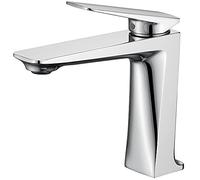 Bathroom Sink Faucet Deck Mount Brass Hot Cold Mixer Tap Black Brushed Gold Golden Gunmetal Single Lever Bagnolux (Color : Polished Chrome)