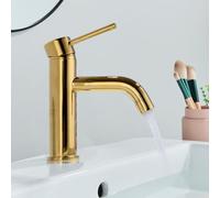 Bathroom Sink Faucet, Hot and Cold Mixer Tap, Deck Mounted Single Handle Basin Faucet, Matte Black Finish, Durable Construction, Easy Installation