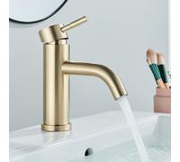 Bathroom Sink Faucet, Hot and Cold Mixer Tap, Deck Mounted Single Handle Basin Faucet, Matte Black Finish, Durable Construction, Easy Installation