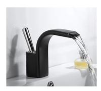 Bathroom Sink Faucet Hot & Cold Water Mixer Deck-Mounted Single Hole Bathtub Faucet Easy Installation for Modern Bathroom Decor (Black)