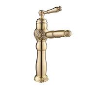 Bathroom Sink Faucet Pull Out Faucets, Antique Brass Sink Tap Single Handle Vessel Deck Mounted Mixer, Bathroom Sink Faucets Ceramic Valve Hot and Cold Water Mixer Water Tap
