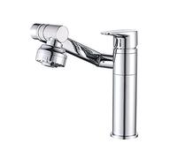 Bathroom Sink Faucet Single Handle Single Hole Basin Mixer Tap Brass Aerator Vessel Sink Faucet Hot And Cold Water with Rotate Faucet Bathroom Faucet Chrome,short