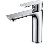 Bathroom Sink Faucet Square Handle Brass Hot And Cold Basin Mixer Tap Single Lever,silver2 X 60Cm Connection Hose