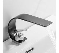 Bathroom Sink Faucet Tap White Brass Wash Basin Faucets Single Handle Hot and Cold Waterfall Modern Elegant Mixer Taps(Cromo) LWX