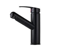Bathroom Sink Faucet with Pull Down Sprayer Brass Retractable 180° Swivel Single Handle Single Hole Pull-Out faucets Basin Mixer Tap,Black(Nero)