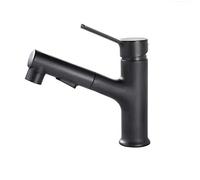 Bathroom Sink Faucet with Pull Down Sprayer Dual Mode Mixer Tap for Hot and Cold Water All Single Handle Multi-Function Retractable Basin,Black(Nero)