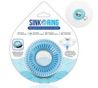 Bathroom Sink Hair Catcher for Pop-Up Drain - SinkRing 1.57" Precision Strainer for Bathroom Sink Drains | Clog-Free Hair Trap for Contacts, Earrings, Jewelry | No Suction or Screws - Aqua Blue