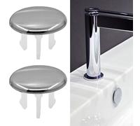 Bathroom Sink Hole Overflow Replacement Cover, Chrome Finish, Pack of 2