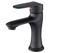 Bathroom Sink Mixer Tap, Brass Mixer Faucet with Aerator Ceramic Valves, Single Lever Bathroom Faucet for Washroom Kitchen Toilet Hotel Restaurant,Black Good