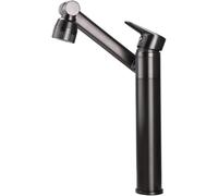 Bathroom Sink Mixer Tap, Brass Single Lever Faucet, Multi-Directional Rotation, Hot and Cold Water, Tall Counter Sink Design