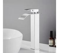 Bathroom Sink Mixer tap Waterfall Hot and Cold Single Handle Basin Taps Mixers Stainless Steel Tall Waterfall Tap Black high(Black Short) (Chrome Short) LWX