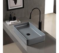 Bathroom Sink, Modern Simple Washbasin Rectangle Countertop Art Basin Easy to Install and Clean Ceramic Washbasin for Restaurant Office Building Powder Rooms Home Balcony
