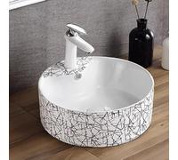 Bathroom Sink, Nordic Countertop Art Basin Ceramic Washbasin Scratch Resistant Washbasin Easy to Install for Restaurant Office Building Powder Rooms Home Balcony (B 40x40x15.5cm)