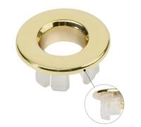 Bathroom Sink Overflow Cover Insert Made of Brass Fits All Standard Round Openings (Gold)