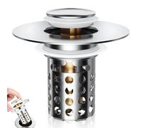 Bathroom Sink Plug, Sink Stopper Plug Hole Hair Catcher Floor Drain Filter Removable Strainer with Brass Bullet Core for Kitchen Bath Tub Basin