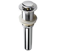 Bathroom Sink Pop Up Drain Assembly Without Overflow Fits 1.57 to 2.36 Inch Sink Openings with 1-1/4 Inch Tailpiece Small Cap Solid Brass Drain Stopper (Polished Chrome)
