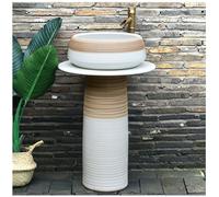 Bathroom Sink,Retro Industrial Style Column Sink,Floor-Standing Countertop Basin For Cloakroom Balcony,For Laundry Room,Basement,Outdoor And Indoor,2 Piece Set,2 Set,One Size(3 Piece Set-One Size)