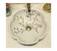 Bathroom Sink, s Bathroom Vessel Sinks China Painting Flower and Bird Ceramic Painting Art Countertop Wash Basin,1 Sink Only