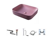 Bathroom Sink, s Pink Bathroom Ceramic Countertop Wash Basin Single Basin Household Square Balcony Wash Basin Wash Basin Sink Bowl Basin