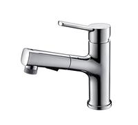 Bathroom Sink Single Handle Basin Mixer Tap for Hot and Cold Water, Lavatory Pull Down Vessel Sink with Rotating Spout with Pull Out Sprayer, Vanity Sink Tap,B
