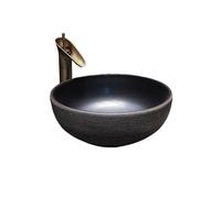 Bathroom Sink, Sink Antique Art Basin Ceramic Washbasin Round Retro Hand Wash Basin Modern Countertop